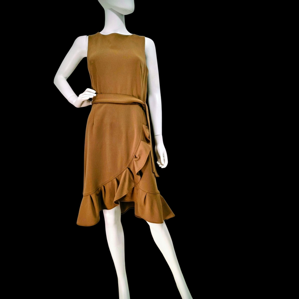 Calvin Klein Asymmetrical Brown Dress